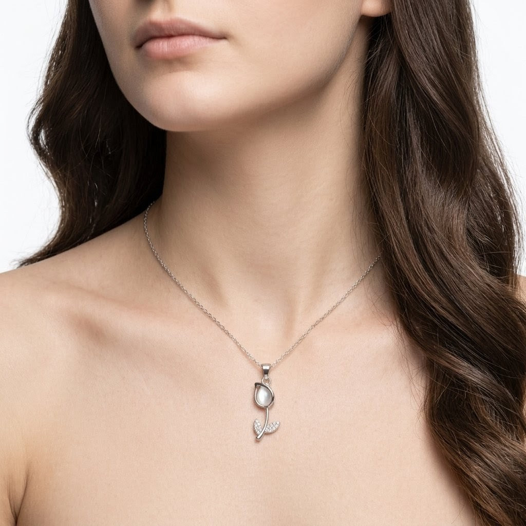 Twilight Tulip Pendant Necklace | Floral Petal