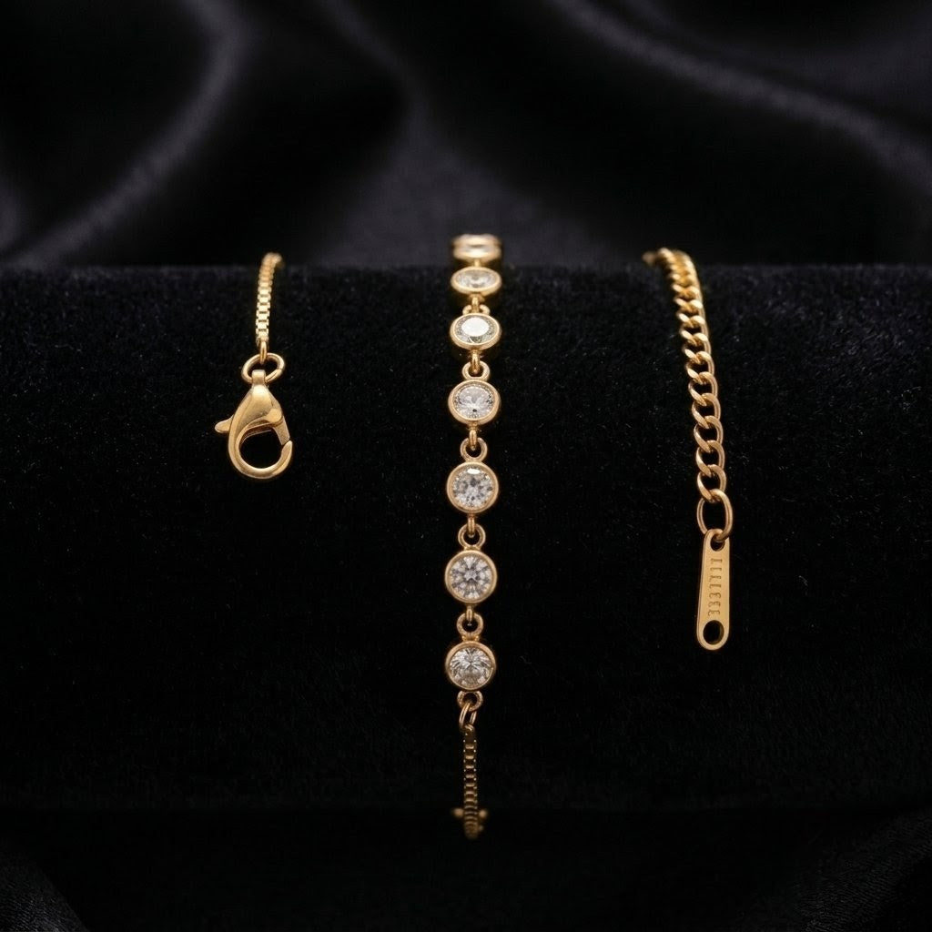 Gilded Dewdrop Bracelet - Elegant Gold Plated Cuff | Floral Petal
