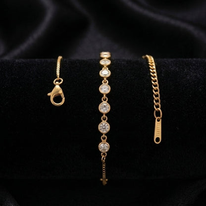 Gilded Dewdrop Bracelet - Elegant Gold Plated Cuff | Floral Petal