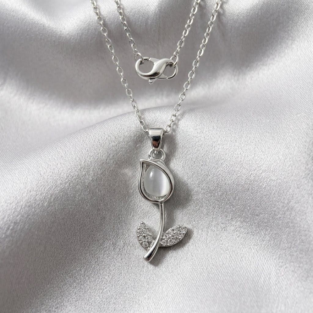 Twilight Tulip Pendant Necklace | Floral Petal