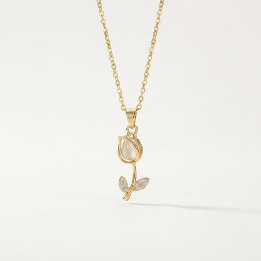 Lumina Gold Tulip Pendant Necklace | Floral Petal
