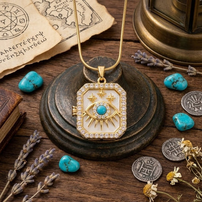 Divine Eye Chain Pendant | Floral Petal Protection Necklace