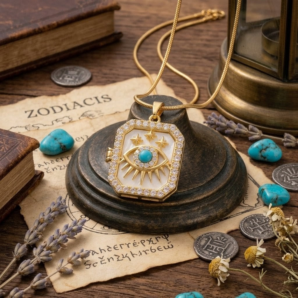 Divine Eye Chain Pendant | Floral Petal Protection Necklace