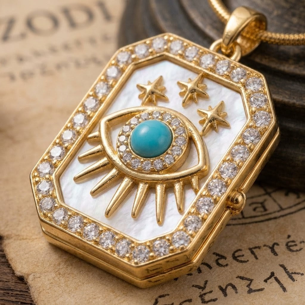 Divine Eye Chain Pendant | Floral Petal Protection Necklace