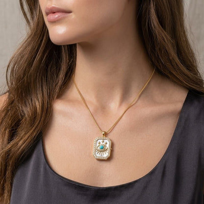 Divine Eye Chain Pendant | Floral Petal Protection Necklace
