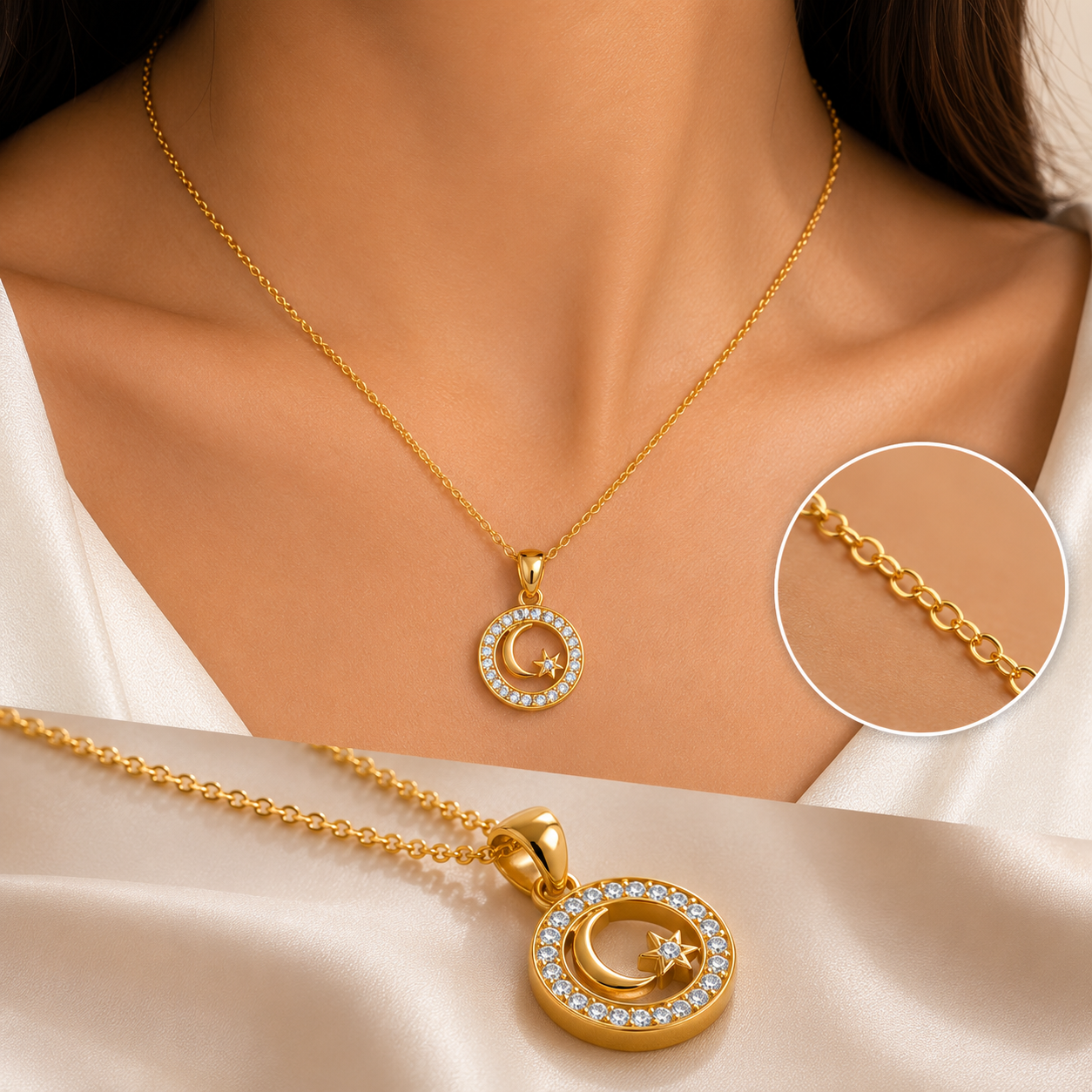 Divine Moon Pendant | Floral Petal