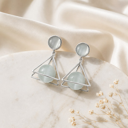 Silver Prism Crystal Earrings – Modern Geometric Jewelry