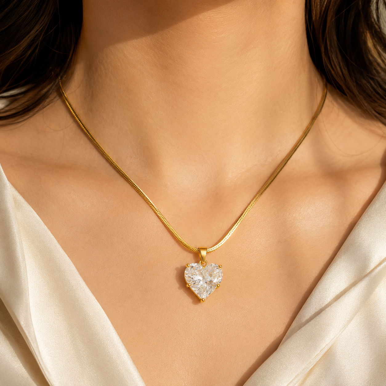 Crystal Heart Pendant Necklace for Women | Elegant Sparkling Jewelry