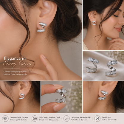 Spiral Twist Stud Earrings | Modern Geometric Post Earrings