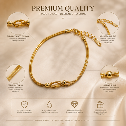 Golden Loop Anklet for Women | Elegant Minimalist Fashion Jewelry