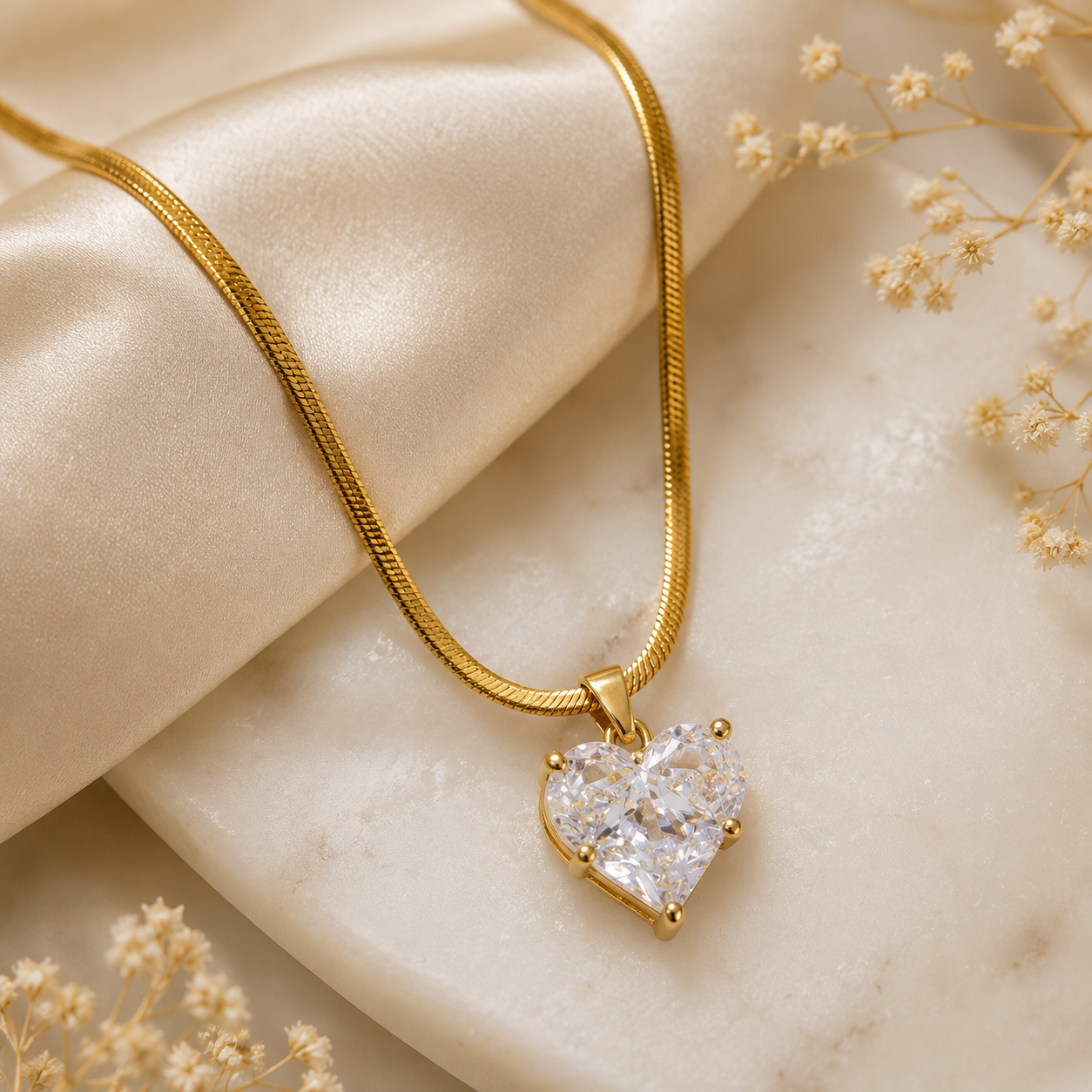 Crystal Heart Pendant Necklace for Women | Elegant Sparkling Jewelry