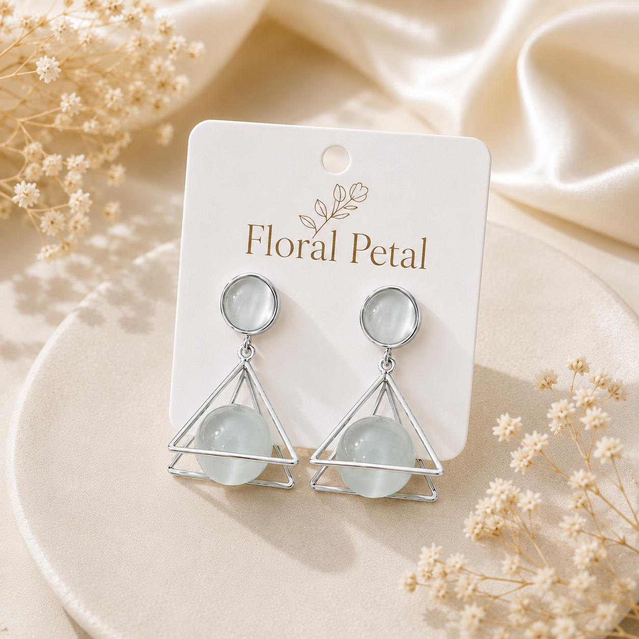 Silver Prism Crystal Earrings – Modern Geometric Jewelry