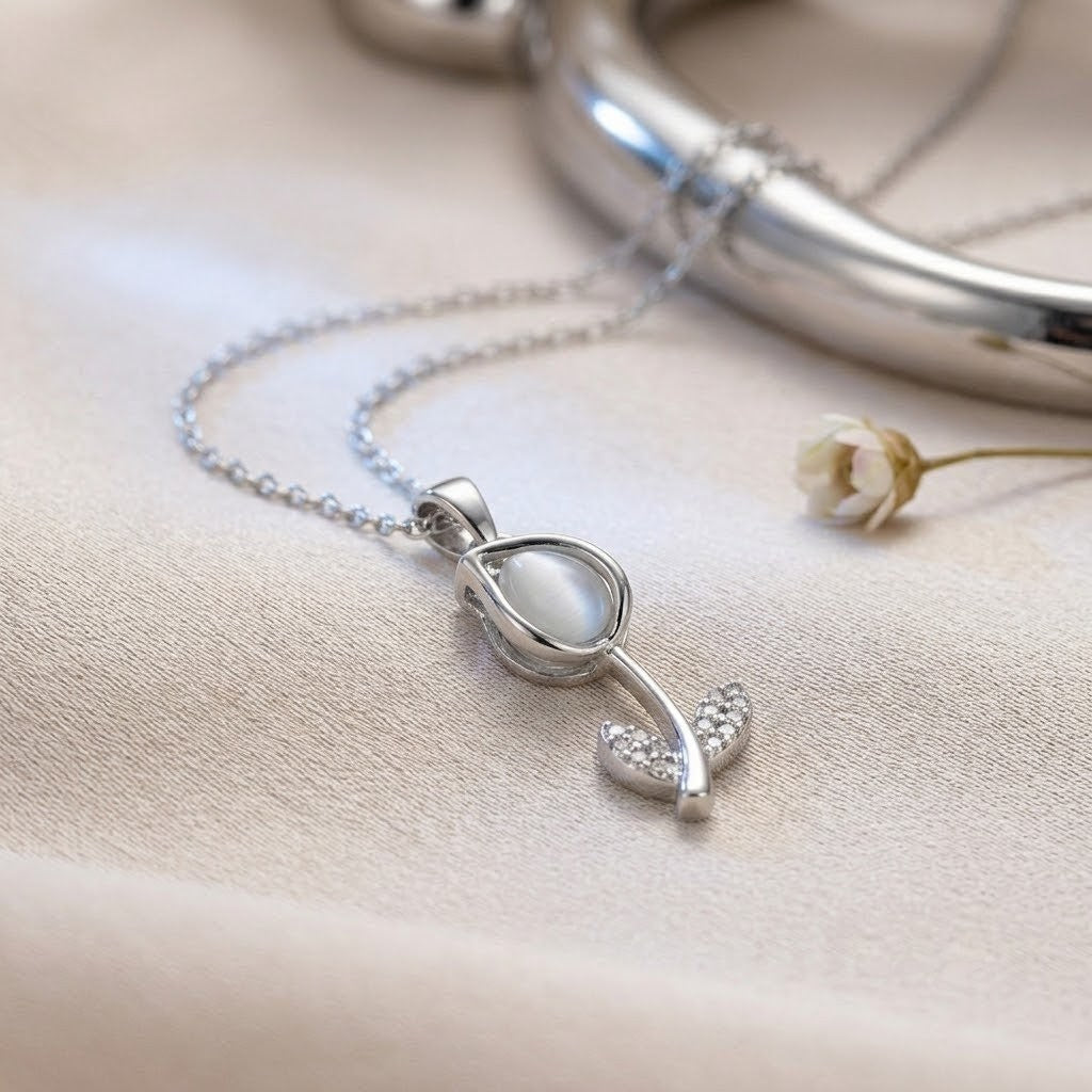 Twilight Tulip Pendant Necklace | Floral Petal