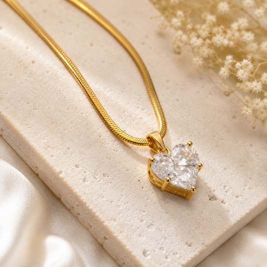 Crystal Heart Pendant Necklace for Women | Elegant Sparkling Jewelry