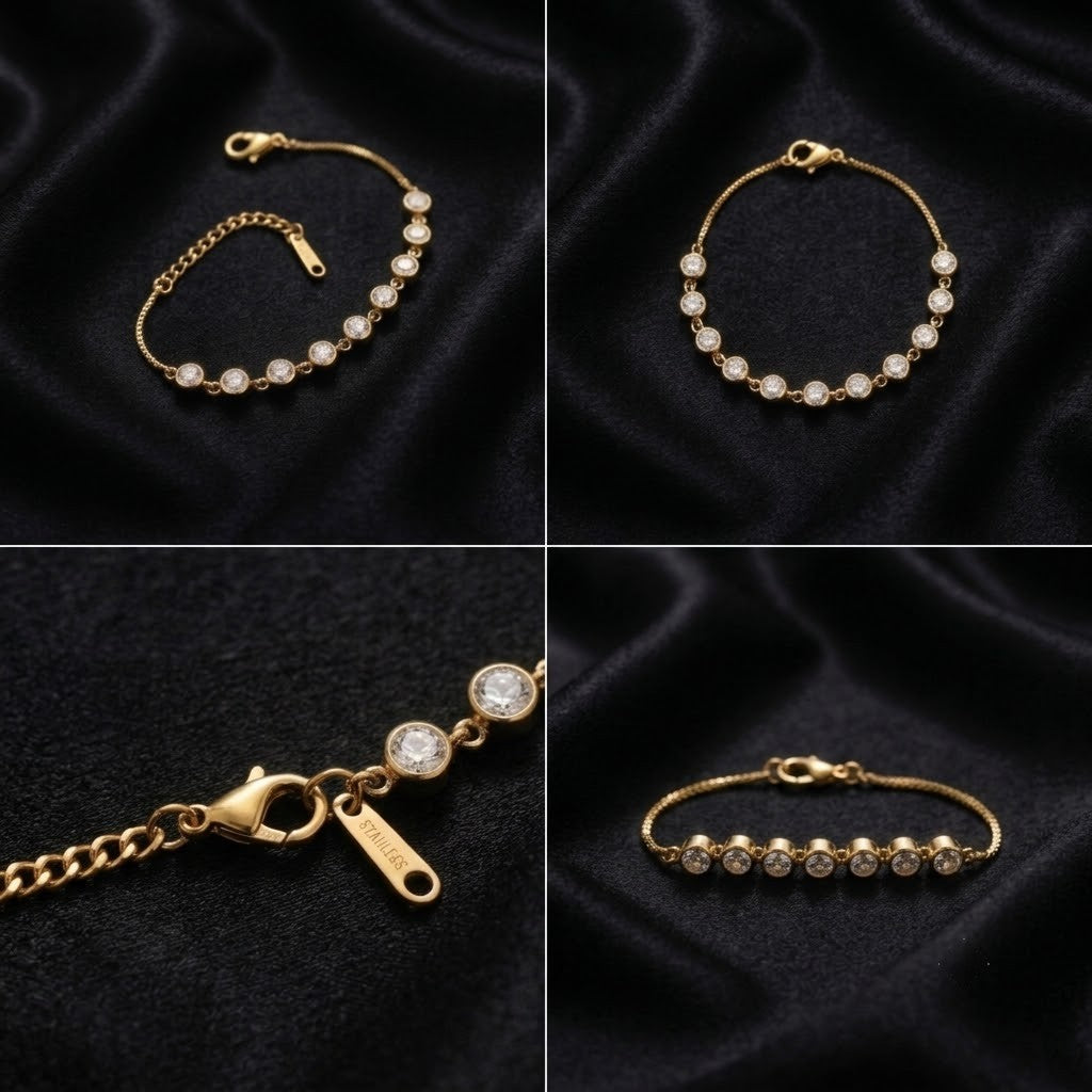 Gilded Dewdrop Bracelet - Elegant Gold Plated Cuff | Floral Petal