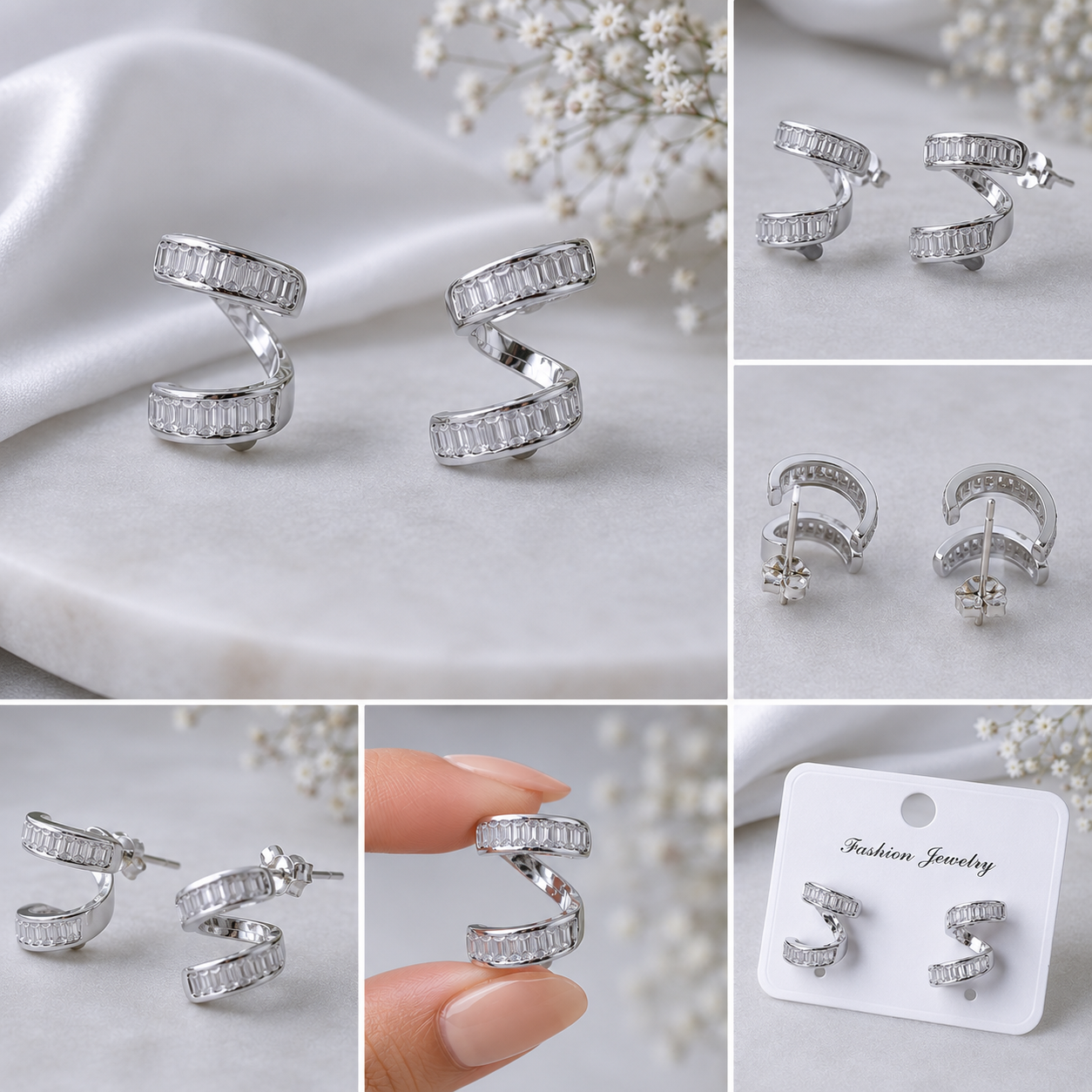 Spiral Twist Stud Earrings | Modern Geometric Post Earrings