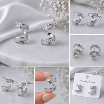 Spiral Twist Stud Earrings | Modern Geometric Post Earrings