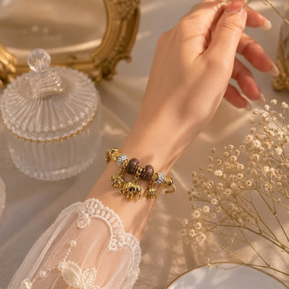 Imperial Elephant Bracelet - Antique Kada Bangle | Floral Petal