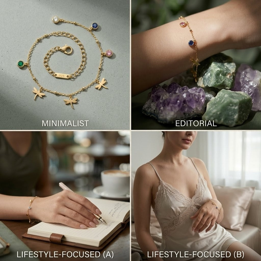 Dragonfly Meadow Bracelet - Delicate Charm Bangle - Floral Petal