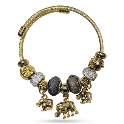 Imperial Elephant Bracelet - Antique Kada Bangle | Floral Petal