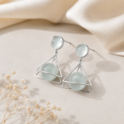 Silver Prism Crystal Earrings – Modern Geometric Jewelry