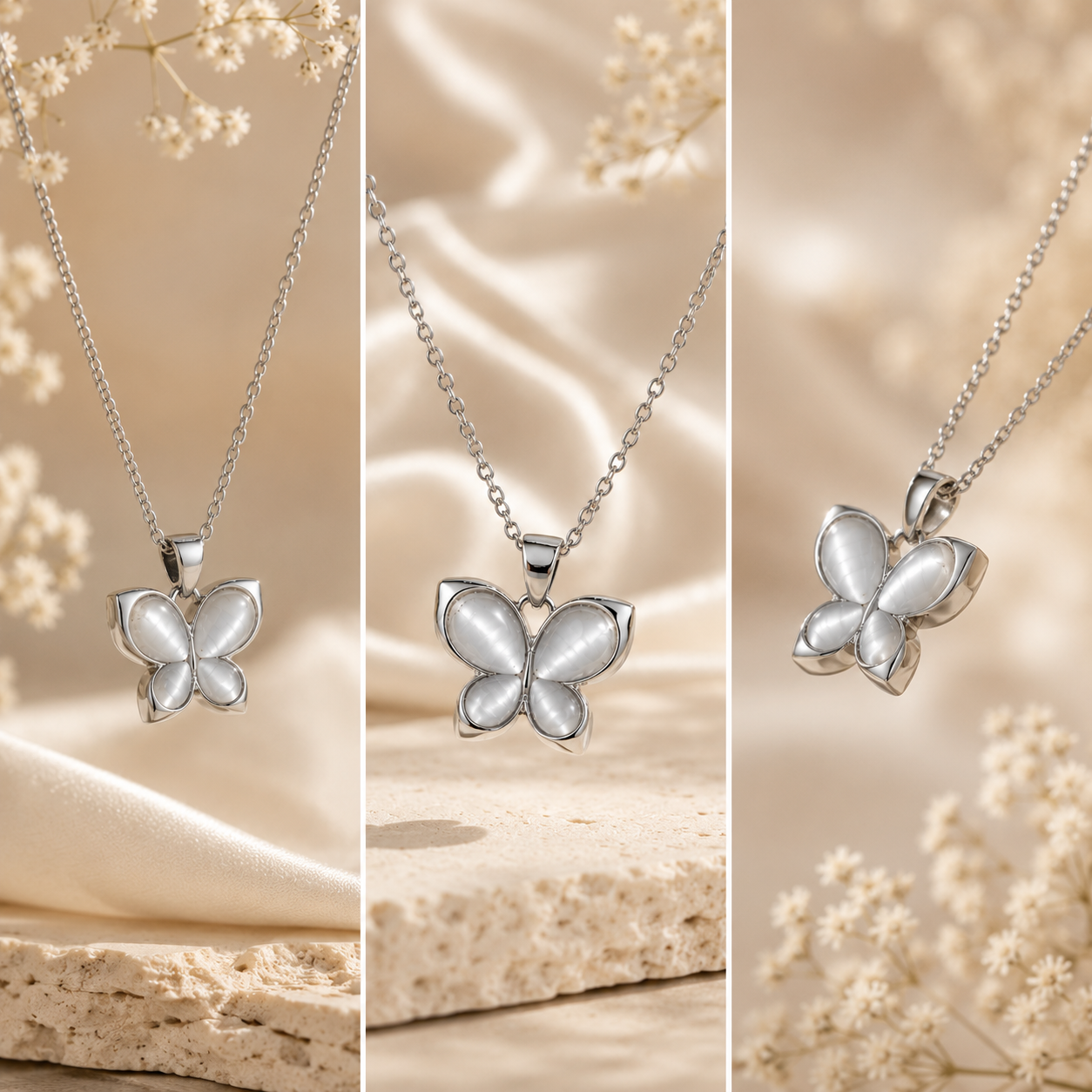 Silver Inlay Butterfly Pendant | Sterling Silver Jewelry