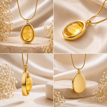 Classic Amber Drop Pendant | Floral Petal