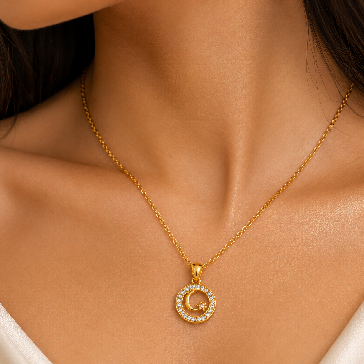 Divine Moon Pendant | Floral Petal