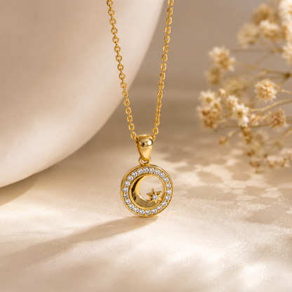 Divine Moon Pendant | Floral Petal