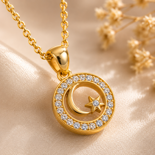 Divine Moon Pendant | Floral Petal