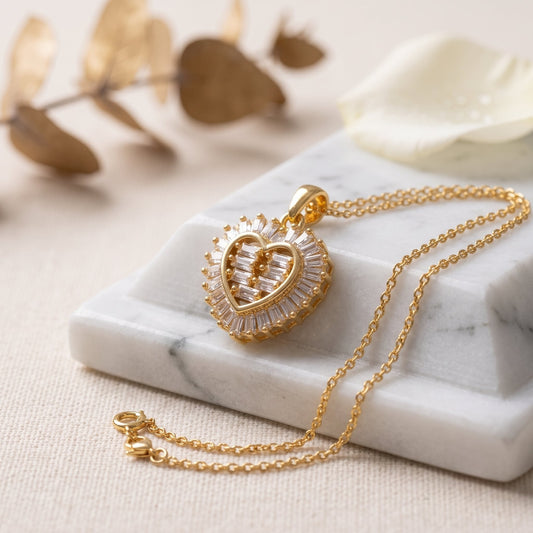 Imperial Heart Drop Pendant | Floral Petal