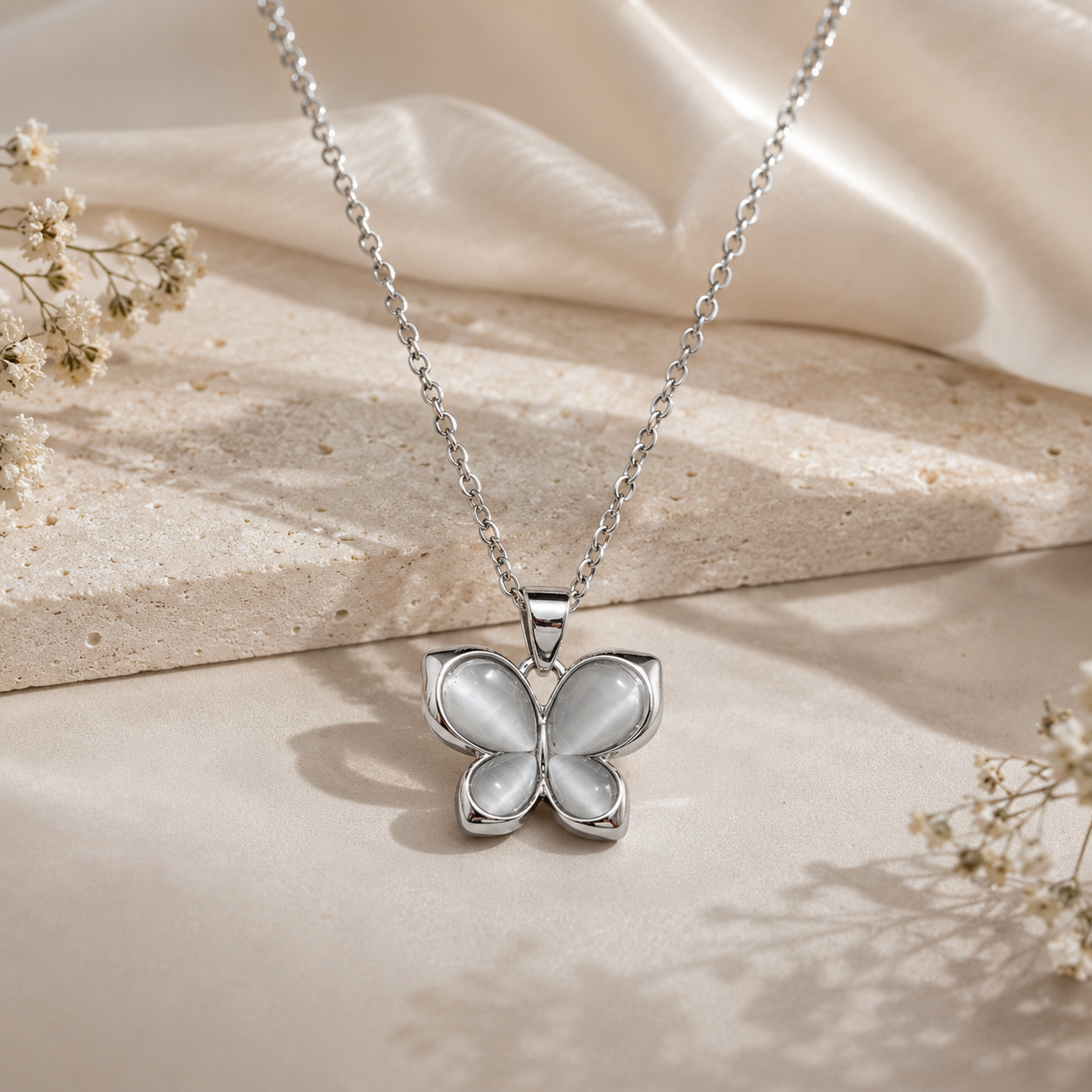 Silver Inlay Butterfly Pendant | Sterling Silver Jewelry