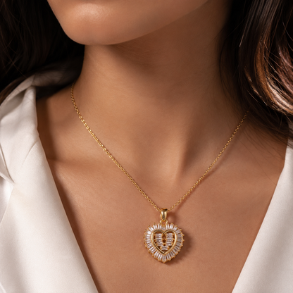 Imperial Heart Drop Pendant | Floral Petal
