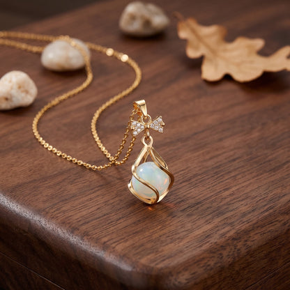 Vintage Ribbon Pendant | Retro Coquette Necklace Charm