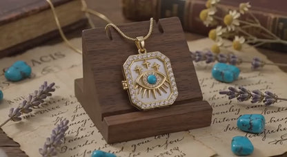 Divine Eye Chain Pendant | Floral Petal Protection Necklace