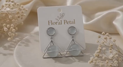 Silver Prism Crystal Earrings – Modern Geometric Jewelry