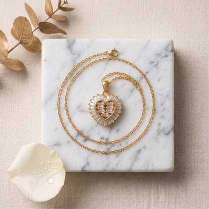 Imperial Heart Drop Pendant | Floral Petal