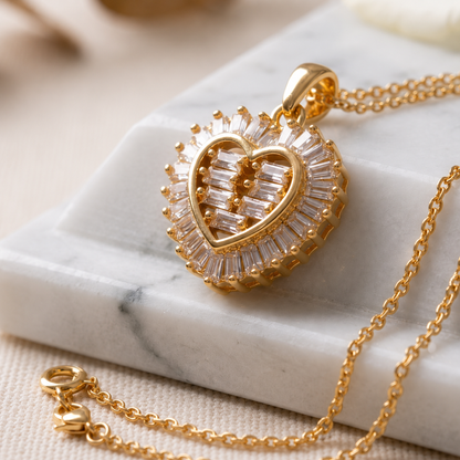 Imperial Heart Drop Pendant | Floral Petal